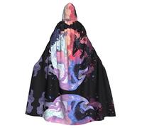 YYHWHJDE Cape à capuche pour adulte motif yin yang ciel Halloween pour fête, cosplay, scène, bal masqué, danse, Comic Con