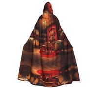 YYHWHJDE Cape à capuche pour homme et femme Motif cave à vin rouge Halloween