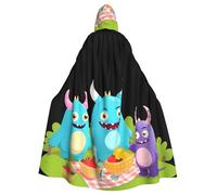 YYHWHJDE Cape à capuche pour homme et femme Motif monstres de pique-nique Halloween