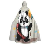 YYHWHJDE Cape à capuche pour homme et femme Motif panda rouge