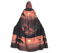 YYHWHJDE Cape à capuche sans fermeture éclair pour adulte Motif lever de soleil dans la vallée