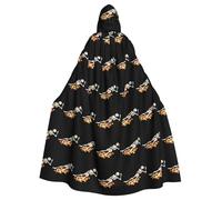 YYHWHJDE Cape à capuche squelette allongé sur motif bonbon pour adulte pour jeux de rôle, costumes de scène, fêtes facile d'entretien