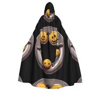 YYHWHJDE Cape à capuche Superman Smiley pour adulte pour jeux de rôle, costumes et fêtes à thème