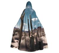 YYHWHJDE Cape à capuche unisexe pour adulte, belle impression cactus désert, cape de cosplay pleine longueur avec capuche, taille unique, polyester, costume d'Halloween