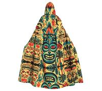 YYHWHJDE Cape à capuche vintage Aloha Tiki pour adulte pour fêtes et événements costumés