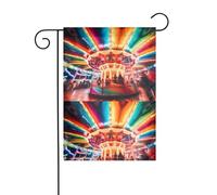 YYHWHJDE Carrousel lumineux imprimé mât de drapeau de jardin extérieur décoration de cour mode 30,5 x 45,7 cm