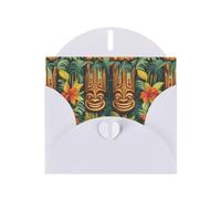 YYHWHJDE Carte de vœux blanche Aloha Tiki motif pour fête d'anniversaire festive invitation