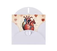 YYHWHJDE Carte de vœux blanche anatomie humaine en forme de cœur pour Noël, anniversaire d'enfant, Saint-Valentin et invitation à une fête
