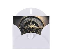 YYHWHJDE Carte de vœux blanche au design magique avec runes nordiques et boussole pour Noël, anniversaire d'enfant, Saint-Valentin et invitation à une fête