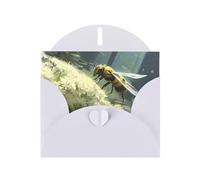 YYHWHJDE Carte de vœux blanche avec image d'abeille mignonne parfaite pour la Saint-Valentin, un anniversaire de mariage et des invitations de fête