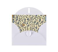 YYHWHJDE Carte de vœux blanche avec labyrinthe et carte au trésor pour Noël, anniversaire d'enfant, Saint-Valentin et invitation à une fête