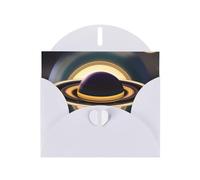 YYHWHJDE Carte de vœux blanche avec magnifiques impressions Saturne pour Noël, anniversaire d'enfant, Saint-Valentin et invitation à une fête