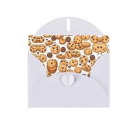 YYHWHJDE Carte de vœux blanche avec motif biscuits et pépites de chocolat pour fête d'anniversaire festive