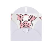YYHWHJDE Carte de vœux blanche avec motif cochon pour fête d'anniversaire festive