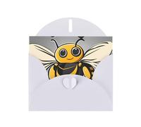 YYHWHJDE Carte de vœux blanche avec motif d'abeille jaune mignon pour Noël, anniversaire d'enfant, Saint-Valentin et invitation à une fête