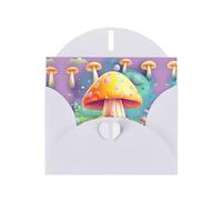 YYHWHJDE Carte de vœux blanche avec motif de champignon de rêve pour Noël, anniversaire d'enfant, Saint-Valentin et invitation à une fête