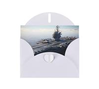 YYHWHJDE Carte de vœux blanche avec motif de porte-avions pour fête d'anniversaire festive