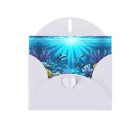 YYHWHJDE Carte de vœux blanche avec motif de rayons de corail sous-marins pour fête d'anniversaire festive