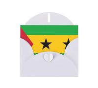 YYHWHJDE Carte de vœux blanche avec motif drapeau de Sao Tomé et Principe parfaite pour la Saint-Valentin, un anniversaire de mariage et des invitations de fête
