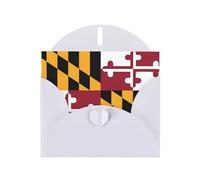 YYHWHJDE Carte de vœux blanche avec motif drapeau du Maryland, parfaite pour la Saint-Valentin, un anniversaire de mariage et des invitations de fête