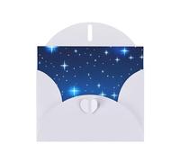 YYHWHJDE Carte de vœux blanche avec motif étoiles bleues imprimées pour Noël, anniversaire d'enfant, Saint-Valentin et invitation à une fête