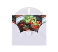 YYHWHJDE Carte de vœux blanche avec motif porc braisé tentant, parfaite pour la Saint-Valentin, un anniversaire de mariage et des invitations de fête