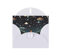 YYHWHJDE Carte de vœux blanche avec motif prier sous le ciel étoilé pour Noël, anniversaire d'enfant, Saint-Valentin et invitation à une fête