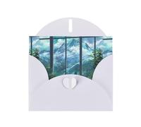 YYHWHJDE Carte de vœux blanche avec motif « The view from the window » - Parfait pour la Saint-Valentin, un anniversaire de mariage et des invitations de fête