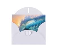 YYHWHJDE Carte de vœux blanche avec motif vagues de l'océan pour fête d'anniversaire festive