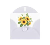 YYHWHJDE Carte de vœux blanche avec un beau motif de bouquet de tournesols pour Noël, un anniversaire d'enfant, la Saint-Valentin et une invitation à une fête