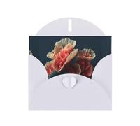 YYHWHJDE Carte de vœux blanche brodée en forme de corail, parfaite pour la Saint-Valentin, un anniversaire de mariage et des invitations de fête