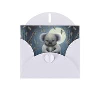 YYHWHJDE Carte de vœux blanche Koala au clair de lune pour fête d'anniversaire festive