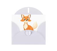 YYHWHJDE Carte de vœux blanche Le renard qui illumine la forêt pour fête d'anniversaire festive