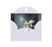 YYHWHJDE Carte de vœux blanche motif branches de saule en fleurs pour fête d'anniversaire festive invitation