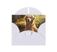 YYHWHJDE Carte de vœux blanche motif golden retriever pour fête d'anniversaire festive invitation