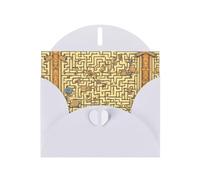 YYHWHJDE Carte de vœux blanche motif labyrinthe au trésor pour Noël, anniversaire d'enfant, Saint-Valentin et invitation à une fête