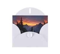 YYHWHJDE Carte de vœux blanche Motif lumière du matin dans les montagnes Parfait pour la Saint-Valentin, un anniversaire de mariage et des invitations de fête