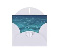 YYHWHJDE Carte de vœux blanche Motif mer bleu profond pour Noël, anniversaire d'enfant, Saint-Valentin et invitation à une fête