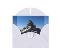 YYHWHJDE Carte de vœux blanche Motif pierre au sommet de la montagne Parfait pour la Saint-Valentin, un anniversaire de mariage et des invitations de fête