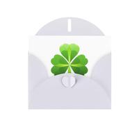 YYHWHJDE Carte de vœux blanche Motif trèfle à trois feuilles Idéal pour la Saint-Valentin, un anniversaire de mariage et des invitations de fête
