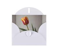 YYHWHJDE Carte de vœux blanche motif tulipe pour Noël, anniversaire d'enfant, Saint-Valentin et invitation à une fête