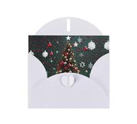 YYHWHJDE Carte de vœux blanche ronde motif sapin de Noël pour Noël, anniversaire d'enfant, Saint-Valentin et invitation à une fête