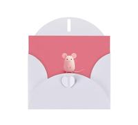 YYHWHJDE Carte de vœux blanche « The little mouse who made a mistake » pour Noël, un anniversaire d'enfant, la Saint-Valentin et une invitation à une fête