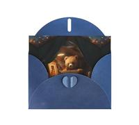 YYHWHJDE Carte de vœux bleue « A little bear learning knowledge » pour fête d'anniversaire festive