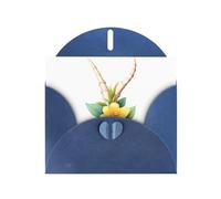 YYHWHJDE Carte de vœux bleue à motif de cornes de fleurs colorées pour Noël, anniversaire d'enfant, Saint-Valentin et invitation à une fête
