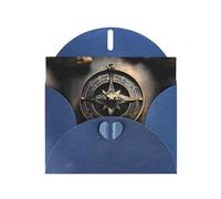 YYHWHJDE Carte de vœux bleue au design magique avec runes nordiques, boussole, parfaite pour la Saint-Valentin, un anniversaire de mariage et des invitations de fête