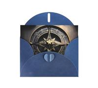 YYHWHJDE Carte de vœux bleue au design magique avec runes nordiques et boussole pour Noël, anniversaire d'enfant, Saint-Valentin et invitation à une fête
