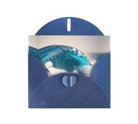 YYHWHJDE Carte de vœux bleue avec impression vague bleue pour Noël, anniversaire d'enfant, Saint-Valentin et invitation à une fête