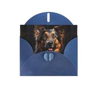 YYHWHJDE Carte de vœux bleue avec motif berger allemand, parfaite pour la Saint-Valentin, un anniversaire de mariage et des invitations de fête