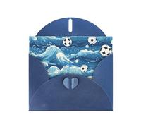 YYHWHJDE Carte de vœux bleue avec motif football marin, parfaite pour la Saint-Valentin, un anniversaire de mariage et des invitations de fête